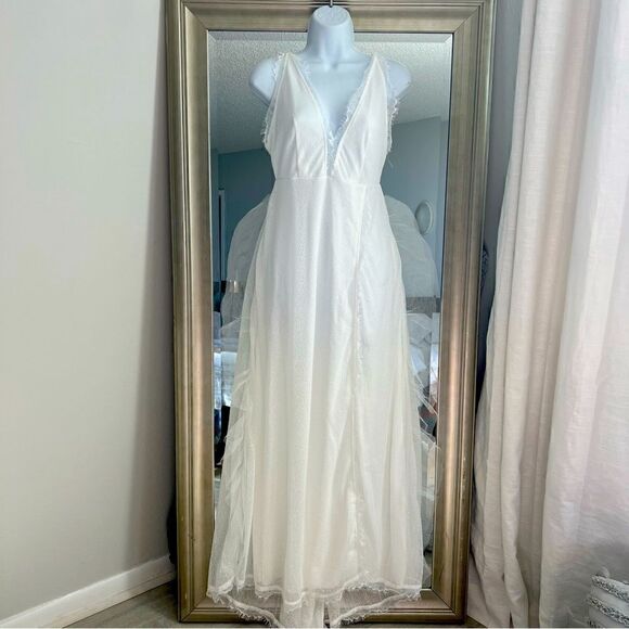 Fashion sexy sling long dress split dress Size S - Picture 1 of 8